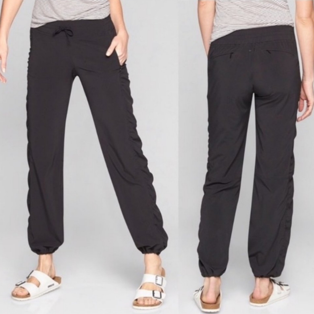 Athleta La Viva Lined Jogger Pants In Black Size 14 Gem
